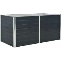 vidaXL Hochbeet Pflanzkübel Gartenbeet Pflanzkasten aus verzinktem Stahl mit Stützbügeln und Sicherheitskanten für Garten Terrasse und Balkon 160 x 80 x 77 cm