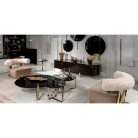 AEA Set 6tlg Sessel Couchtisch Sideboard Spiegel Wohnzimmer Ästhetik Schönheit Luxus