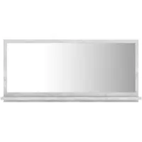 vidaXL Badspiegel mit Ablage Wandspiegel Badezimmerspiegel für Bad Gäste-WC und Flur zur Wandmontage in mehreren Größen und Ausführungen Betongrau 60 cm