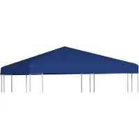 Hi Ersatzdach für Pavillon wasserdicht mit Kaminabzug Dachplane Zeltdach Gartenpavillon Partyzelt 3x3 m wasserfest UV-Schutz Wetterschutz Blau