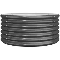 vidaXL Hochbeet Verzinkter Stahl oval Gemüsebeet Pflanzbeet Blumenkübel Metall für Garten Terrasse Balkon Gemüse Kräuter Blumen Anzucht Anthrazit80x80x36 cm