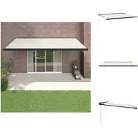 vidaXL Markise Einziehbar Creme 5x3 m Stoff und Aluminium - Markisen