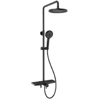 Aqualine ARONA Duschsäule mit Armatur und Auslauf, schwarz matt