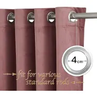 Markenlos 132x220 cm - 2 Stück - Dunkelgrau Rosa - Energiesparend und Datenschutz