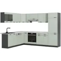 Vicco Eckküche R-Line Mint Landhaus/Anthrazit 287 x 227 cm, Model 70978