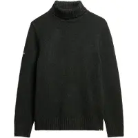 Superdry für Herren. M6110618A Schwarzer gebürsteter Rollkragenpulli (XL), Lässig, Polyester
