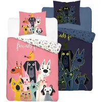 Detexpol Bettwäsche, Baumwollbettwäsche für Kinder, im Dunkeln leuchtend 160x200 5984a Tiere
