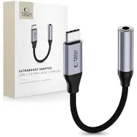 Tech-Protect Ultraboost Adapter USB-C / Mini Jack 3.5mm DAC Eisen Grau
