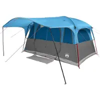 vidaXL Tunnelzelt 10 Personen Blau Polyester und Stahl