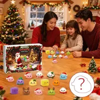 Generisch Adventskalender 2026 mit Squishy Niedlichen Dumpling Squishy Adventskalender J Beige