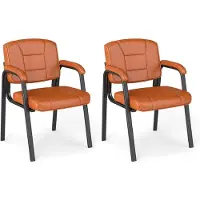 Dripio Konferenzstühle 2er-Set, Kunstleder, Metallgestell, 180 kg, braun