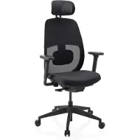 Dripio Bürostuhl mit Kopfstütze, ergonomisch, 4D-Armlehnen, schwarz