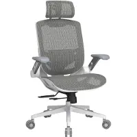 Dripio Ergonomischer Mesh-Gamingstuhl, Weiß, verstellbar, 120 kg