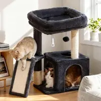 Dripio Katzenkratzbaum 64 cm mit Plattform, Sisal, für Wohnungskatzen