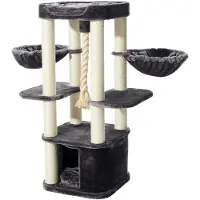 Dripio Kratzbaum MUGLA dunkelgrau 50x50x121 cm, Sisal