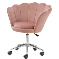 Dripio Samtstuhl mit Rollen, rosa, höhenverstellbar, 69x71x84 cm