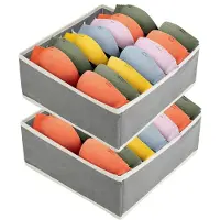 Generisch Aufbewahrungsboxen – Set aus 2 – 7 Fächer – Schublade – BH-Organizer – Faltbare Schubladen – Unterwäsche – Schubladenteiler – Für den Haushalt