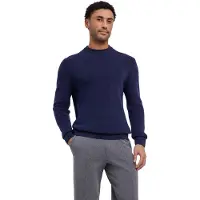 Falke Herren Pullover, L, Lila, Struktur,Rippe, Baumwolle