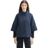 Tom Tailor Damen Cape Jacke,35897 - Nighttime Blue Melange, L
