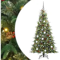 vidaXL Künstlicher klappbarer Weihnachtsbaum Grün 180 cm PE und PVC