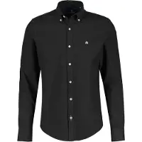 Lerros Langarmhemd "Herrenhemd im Oxfordstyle aus Baumwolle mit Stretchanteil", Herren, Gr. S, Normalgrößen, schwarz, 98% Baumwolle, 2% Elasthan, Hemden Langarmhemd
