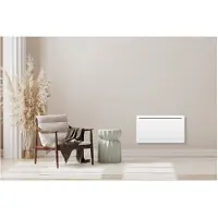 Big Buy Cooking Rubis Elektro-Infrarot? nein: Rubis Wand-Heizkörper mit trockener Keramikträgheit, 1500 W, digitales Display, Wochenprogramm, Kindersicherung, IPX4, weiß, horizontal