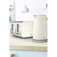 Swan ST14620WHTN/GRYN/GREN/SNT4G/BLUN Toaster, Edelstahlgehäuse, Stoppfunktion, Auftaufunktion