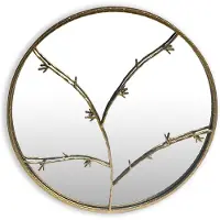 Merkloos Runder Wandspiegel - 80 x 80 cm - Metall mit Blattgold-Effekt