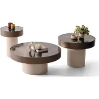 AEA Designer Wohnzimmer Tisch-Set Edler Couchtisch Runde Beistelltische