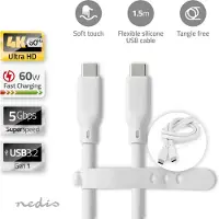 Nedis CCGB64800WT15 USB-Kabel USB 3.2 Gen 1 USB-C Stecker beidseitig 1,5 m Weiß