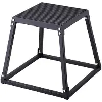Latios Plyometrische Sprungbox - 458mm Plyo-Box - Schwarze Plyometrische Plattform-Plyobox - Rutschfeste Fitness-Übungs-Step-Up-Box für das Heimtraining - Konditions-Krafttraining - Oberschenkel-Training.