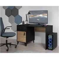 Forte Schreibtisch LYA 120 cm Optik: Mauvella / Cabezone Eiche, Braun 120x60x73,4 cm
