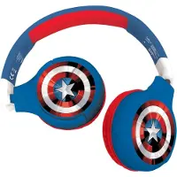 Lexibook 2-in-1 Bluetooth & kabelgebundene Kinderkopfhörer Avengers, Stereo, drahtlos & verkabelt, faltbar, verstellbar, sicher 85 dB, wiederaufladbarer Akku