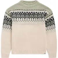 Bergans Steiro Knitted Wool Jumper creme/light green mud/dark navy (25851) M