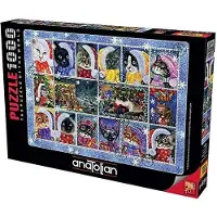 Perre/Anatolian ANATOLIAN Puzzle Katze Weihnachten Briefmarken 1000 Stück