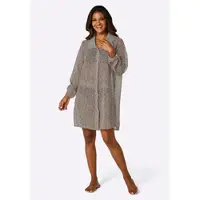 Witt Strandkleid "Strandbluse Strandbluse", Damen, Gr. 36/38, N-Gr, champagner, schoko, bedruckt, Elegant, Kleider Strandkleid