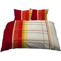Merkloos Solidchoice – Bügelfreies Bettwäsche-Set aus Baumwolle, gestreift, 140x200 cm
