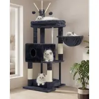Dripio Kratzbaum Rauchgrau 115 cm 4 Ebenen mit Spielzeug