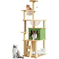 Dripio Katzenbaum 140 cm mit Kratzsäule, Höhle, Leiter, beige