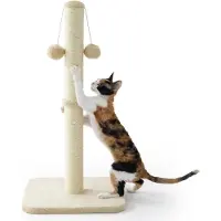 Dripio Kratzbaum für Katzen, 36x36x74 cm, Sisal, Beige