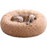 OEM Hundebett, weiches Polyester, rund, Vanille, 60 x 60 cm