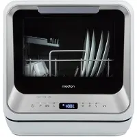 Medion Mini Geschirrspüler DWT20 (Tischgeschirrspüler, Spülmaschine, 2 Maßgedecke, funktioniert mit/ohne Wasseranschluss, 6 Reinigungsprogramme, Babyflaschen, Startzeitvorwahl, freistehend)