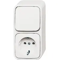 Busch-Jaeger Kombination Schuko Steckdose, mit Wippschalter Aus- und Wechselschaltung 2CKA001641A0235 2601/6/2300EAPW500