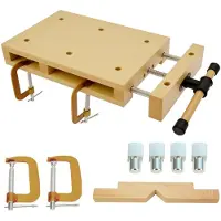 Dripio Tragbare Werkbank 46,5×28×7 cm, Buchenholz, mit Schraubzwingen