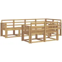 vidaXL Outdoor-Sofagarnitur 7 stk. Weiß Massivholz Akazie