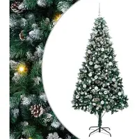 vidaXL Künstlicher Weihnachtsbaum mit 300 LEDs mit Ständer Grün 210 cm