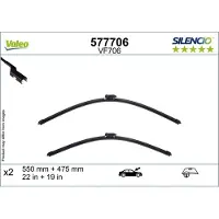Valeo Silencio 2x Wischerblätter VF706 - Vorne - 550 mm / 475 mm