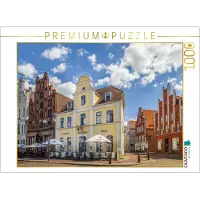 CALVENDO Puzzle Historische Häuser auf dem Marktplatz in der Altstadt von Wismar | 1000 Teile Lege-Größe 64 × 48 cm Foto-Puzzle für glückliche Stunden
