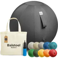 Dripio Sitzball 65 cm mit Leinenbezug, inkl. Pumpe, Schwarz