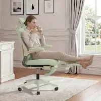 STILVORA Bürostuhl ergonomisch mit Lendenstütze und 3D-Kopfstütze, Klappstuhl mit Schwammsitzkissen und klappbaren Armlehnen, Schreibtischstuhl mit Arbeitspedalen
